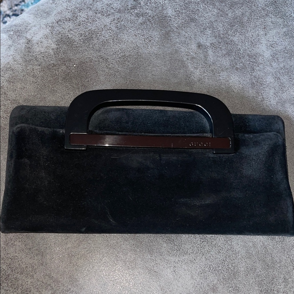 Vintage Gucci Black Suede Leather clutch